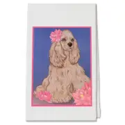 Cocker Spaniel Buff, Decorative Cotton Kitchen Dish Towel, Pet Gift