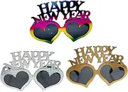 COLLBATH 3pcs New Year Glasses New Years Eve 2023 Glasses Festival Glasses New Years Glasses Heart Sunglasses New Years Party Glasses Fancy Glasses 2023 New Years Eve Party Glasses