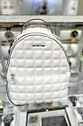 Michael Kors Sheila MD Quilted Vegan Leather Front Pocket Backpack (Optic White)