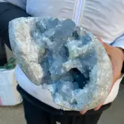 11.5lb Natural Blue Celestite Crystal Geode Quartz Cluster Mineral Specimen