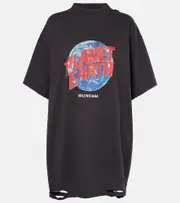 [Balenciaga] Balenciaga Planet Earth cotton jersey T-shirt AU 14 black