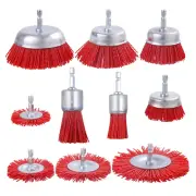 Rocaris 10 Pack Nylon Filament Abrasive Wire Brush Wheel & Cup Brush Set with 1/
