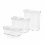 EMSA Optima storage jars set 3-pcs. Vorratsode Freshness tin Transparent White