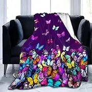 Butterfly Blanket Beautiful Butterfly Throw Blanket Ultra Soft Blankets Lightweight Cozy for Bed Couch Sofa 50"x40"