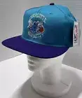 Vintage Charlotte Hornets Snapback Hat Cap NBA 90s W Tags Official Aqua Purple