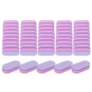 50pcs Nail Buffers 100/180 Grit Mini Nail Sanding Blocks Set Pink Purple