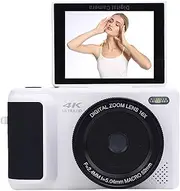 4K Digital Camera for Photography, 64MP Photos and 4K Videos, 16X Digital Zoom, with 2.8 180° Flip Screen, AI Stabilization, Autofocus, Compact Travel Camera for Teens (White)