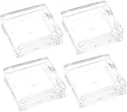 4pcs Transparent Square Mini Eyeshadow Box Blush Palette Makeup Brushes Cosmetics Eyeshadow Support Highlighter Makeup False Eyelashes Makeup Kit Lids Plastic