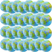 32 Pack 16 Inch Inflatable Globe Bulk Blow up Beach Ball Large Inflatable World Globe for Classroom Teaching Beach Playing Pool Party Bags
