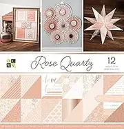 DCWV Printed Cardstock Paper 12x12, 36 Sheets of Scrapbook Paper for Crafts and Card Making, Double Sided Heavy Duty Cardstock with Foil Accents - Rose Quartz