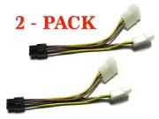 2 pack, 6 Pin PCI Express Power Adapter Cable - Dual Molex to 6-pin PCIe 5"
