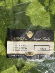 Cannon Royal Family Towel Set Green Fringe Cotton 4 PC Vintage New in Package!