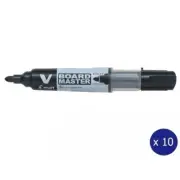 Pilot Begreen V Board Master Whiteboard Marker Bullet Tip Medium Black Box of 10