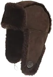 [Generic] UGG Button Aviator Hat, Chocolate, L/XL