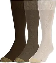 [Gold Toe] Men's Micro Flat Knit Crew Socks (Pack of 3)