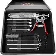 SpitJack PULSE Meat Injector Gun and Injection Syringe for BBQ. Marinade Flavor Injector for Smoked Brisket, Chicken, Ribs, Pork Butt, and Turkey. Competition Barbecue Smoker Accessories Tool.