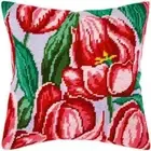 DIY Needlepoint Kit "Tulips" Tapestry Pillow Cover Printed Canvas