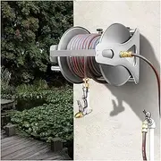 Heavy Duty Water Hose Reel Cart Outdoor Garden Hose Storage Holder with Wall Mount Heavy Duty Hose Caddy for Garden Water Hose Reels for Outdoor Use.
