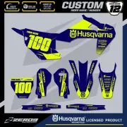 HUSQVARNA MOTOCROSS GRAPHICS CUSTOM MX GRAPHICS TC FC TE FE TX FX BLOK BLU/YEL-F