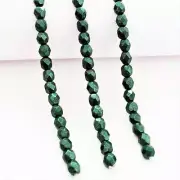 25 6 mm Czech Glass Firepolish Beads: Saturated Metallic - Martini Olive