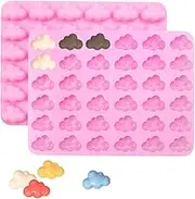 2 Pack Chocolate Molds Silicone Candy Molds Clouds Shaped Fondant Molds Non-Stick Ice Cube Tray DIY Gummy Molds Baking Tools for Jelly Cookie