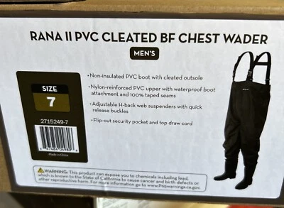 FROGG TOGGS Rana 2 Cleated PVC Chest Wader Men’s Size 7 Regular Fish Hunt NEW