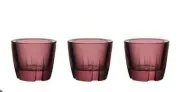 Kosta Boda Bruk Votive Candle Holder Aubergine Purple Set Of 3 *BRAND NEW*