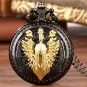 Classic Pocket Watch Hollow Paladin Quartz Movement Timepiece Necklace Chain