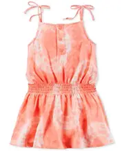 Carter's Girl's Tie-Dye Sundress; Orange/White (2 Toddler)