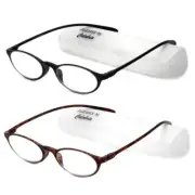 Calabria 719 Flexie Oval Reading Glasses +5.00 Ebony/Tortoise (2 Pack) Men/Women