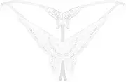 [Generic] Womens Sexy Sleepwear Underwear Thong Color Transparent Crotch Women Open Embroidery Underpants Sequin Appeal Sexy Plus Size Silk Lingerie Top
