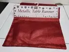 2-Red Metallic Fabric Table Runners 13" x 72" 100% Polyester Red Rectangular New