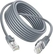 Cat 6 Ethernet Cable 25FT Cat 6 Ethernet Patch Cable Cat6 Network Cord RJ45 10Gbps High Speed Gold-Plated Connectors 24AWG Snagless Cat6 LAN Cord for PC TV PS4/5 Router Printer Tablet Gray 7.6M