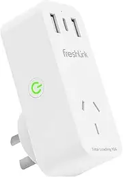 Smart Plug 10A FreshLink Smart Indoor Socket Wi-Fi Bluetooth with Remote Control,Timer, Energy Monitoring, Compatible with Alexa & Google Home, SAA Certified, 2.4GHz WiFi Only (USB -1 Pack)