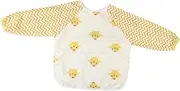RORPOIR Smock Plate Bandana Drool Bibs Overall Bib Bibs Bibs for Weaning Food Bib Waterproof Smock Eating Apron Cartoon Aprons Eating Smock Yellow Cotton