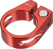 uxcell 28.6mm Cycles Bike Seat Post Clamp, Aluminum Alloy Seat Tube Clip Bike Quick Release Clamp for Mountain Bike Road Bike Gear Track Bike Folding Bike Red