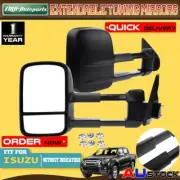 Pair Black Manual Towing Mirrors for Isuzu D-Max TFS Holden Rodeo RA Colorado RC