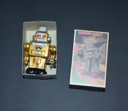 Tin Toy Smoking Robot Wind-Up Spring Action Vintage Rare Gold NEW Made in Japan