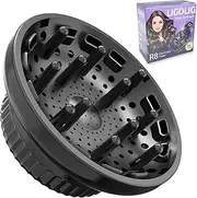 [LIGOLIG] Hair Difuser Attachment Universal Diffuser Hair Dryer for 1.4-inch to 2.4- inch Blow Dryer, Hair Diffuser for Curly Hair and Natural Wavy Hair (Black)