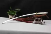 White Tachi Flowing Curved Sword Saber Japanese Horse Cavalry Sabre Battle Ready