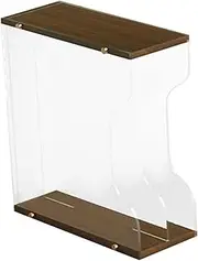 JWQFBC Record Holder Stand, Storage Rack, Practical, Lightweight Organizer, CD Display Holder for, Magazines, Newspapers, Office, Walnut Color 2 Grid