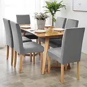 Velvet Dining Chair Cover Burgundy Plush Stretch Spandex Chair Slipcover Chair Protector High Back Dining Chair Cover with Elastic Band for Dining Room Weddi
