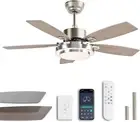42 Inch Ceiling Fan with Light + Remote & APP Control 3CCT Modern Nickel Finish