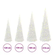 Artificial Christmas Tree Xmas Tree Christmas Decor Pop-up White LEDs vidaXL