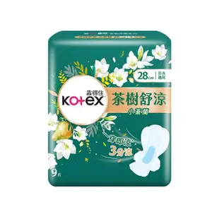 【Kotex 靠得住】茶樹舒涼小蒼蘭棉 日用 23cm 10片x7包/ 9片x7包 箱購 任選(涼感衛生棉)