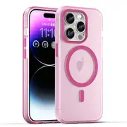 For iPhone 16 Pro Max Case, Compatible with MagSafe Frosted Cover, Pink