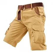 Men's Cargo Shorts Shorts Buttons Multi Pocket Plain Wearable Short Outdoor Daily Camping Hiking Fashion Classic Army Green Green
