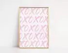 X And O Print Bedroom Print Xo Bedroom Poster Bedroom Pink Prints Pink Wall Art