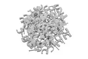 100 x Cable Clips 8mm Nail White Skirting Board suits Electrical & Power Cable10