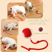 3~Motion Activated Interactive Cat Toys. Self Rotating Red Ball with Lights/Rope